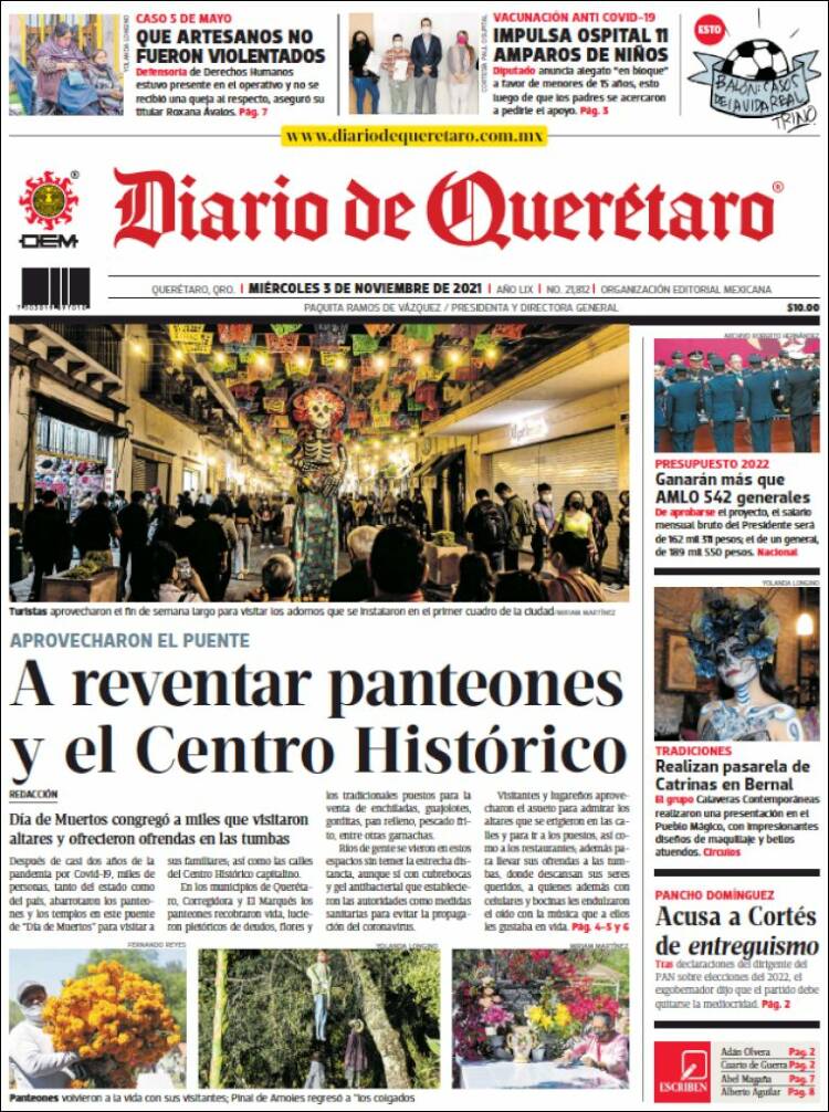 Portada de Diario de Querétaro (M&eacute;xico)
