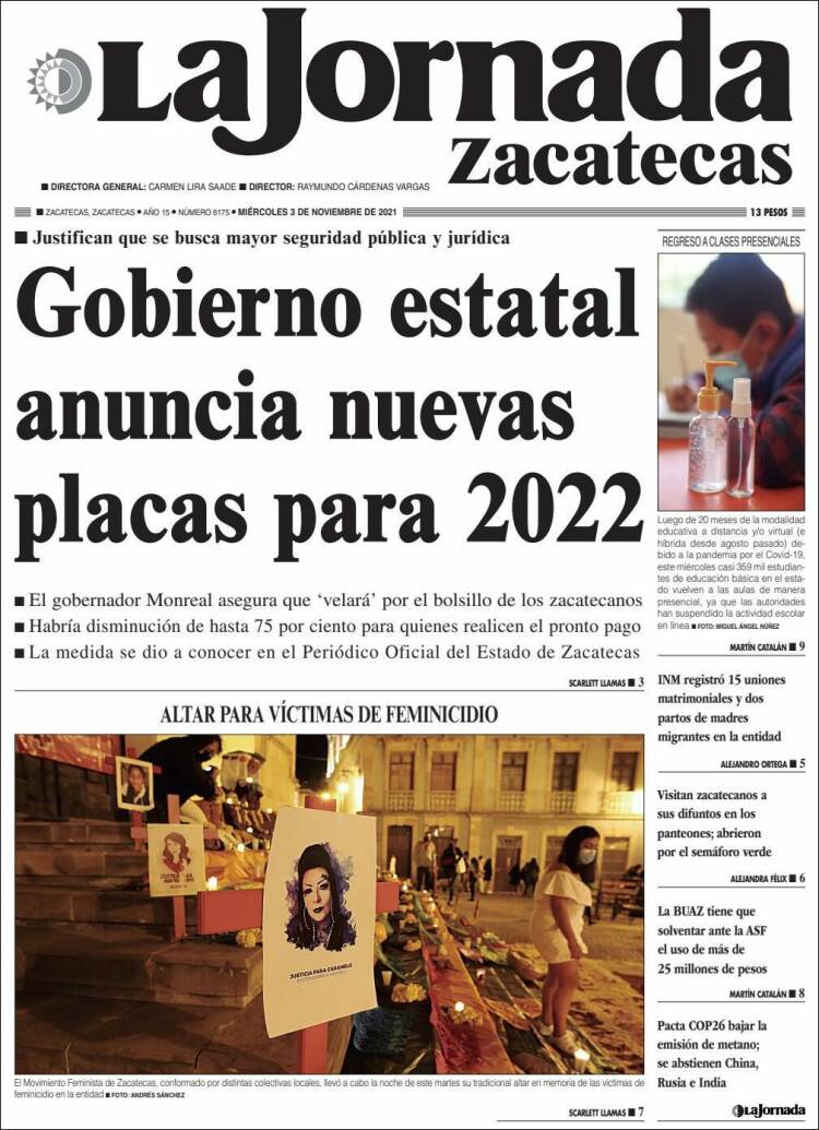 Portada de Jornada de Zacatecas (M&eacute;xico)