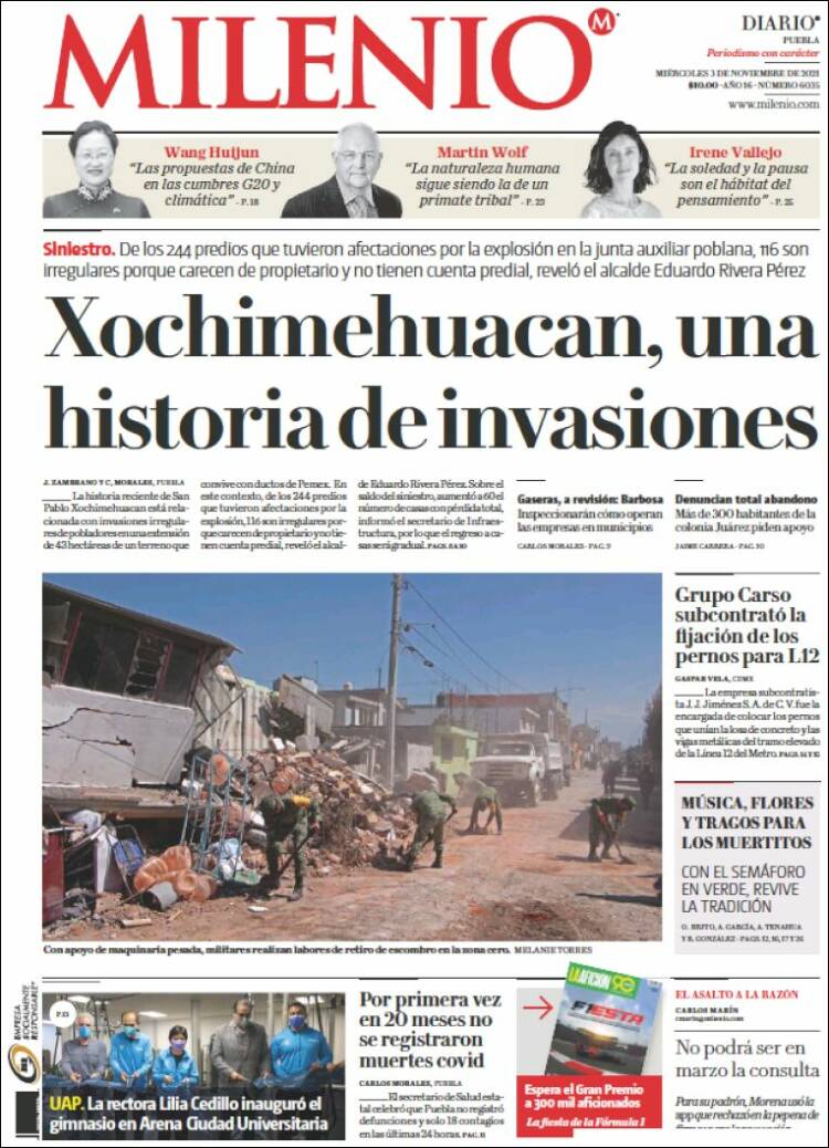 Portada de Milenio de Puebla (M&eacute;xico)
