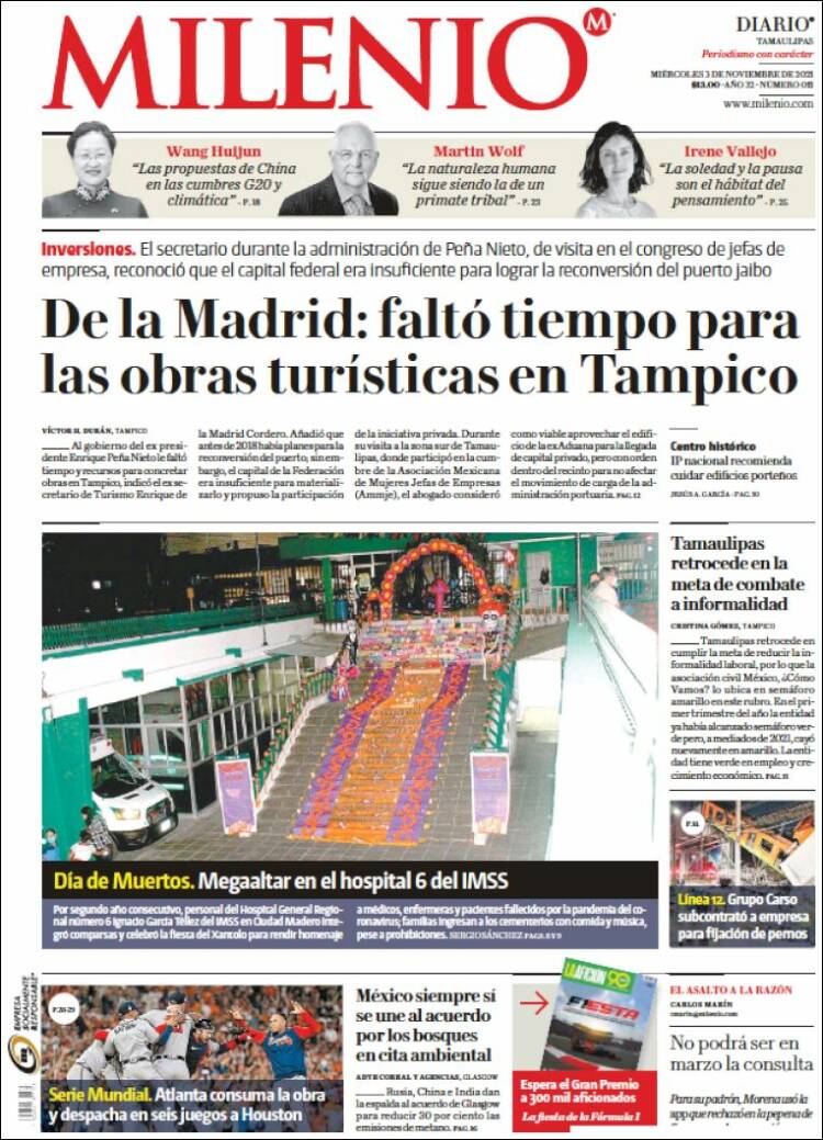 Portada de Milenio - Tamaulipas (M&eacute;xico)