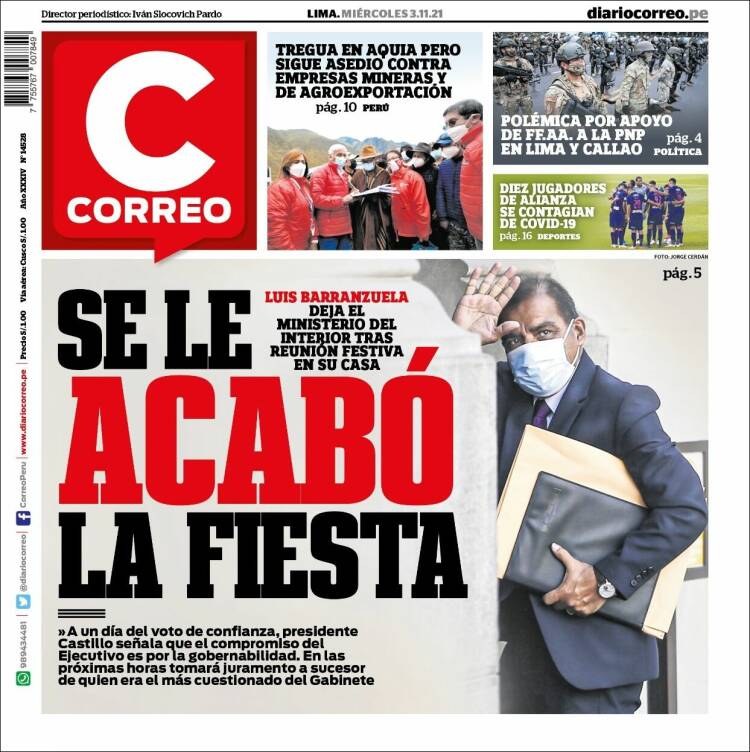 Portada de Diario Correo (Per&uacute;)