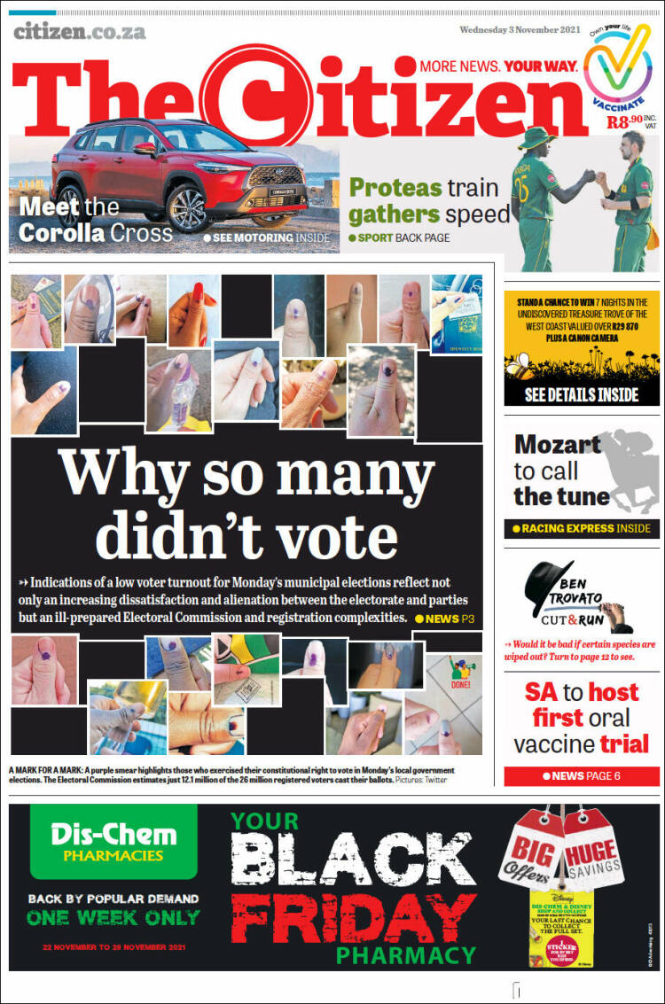 Portada de The Citizen (Sud&aacute;frica)