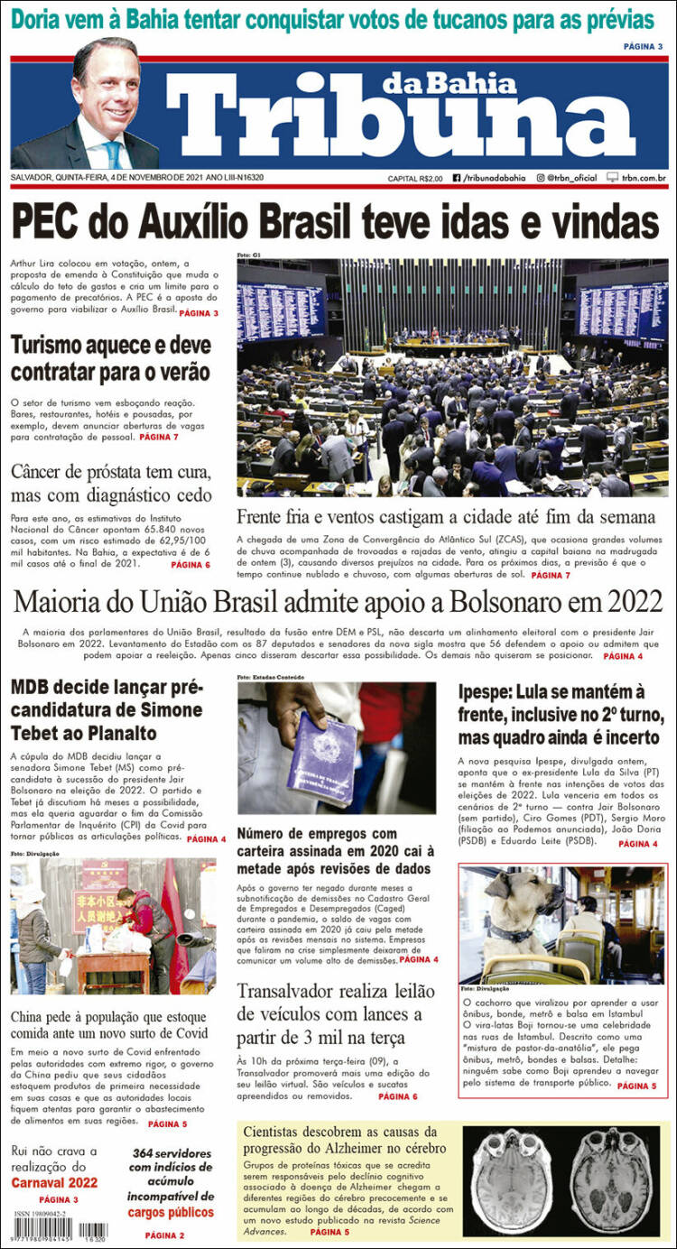 Portada de Tribuna da Bahia (Brasil)