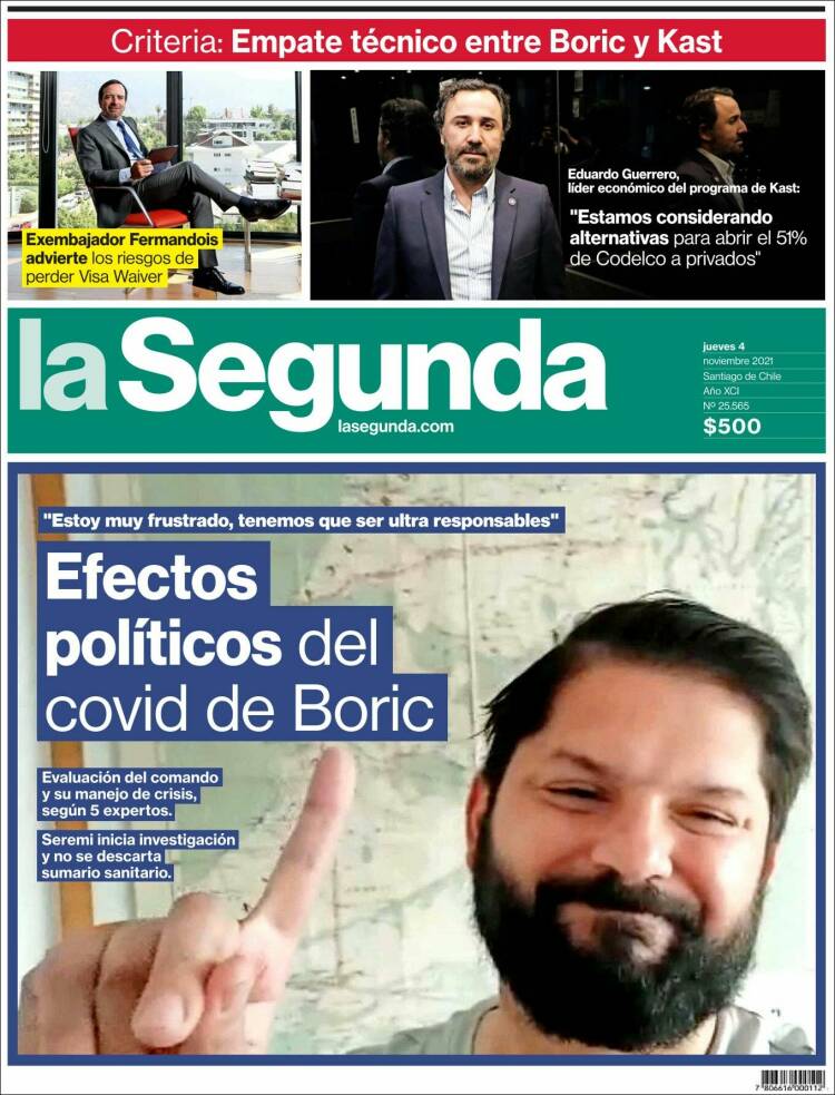 Portada de La Segunda (Chile)