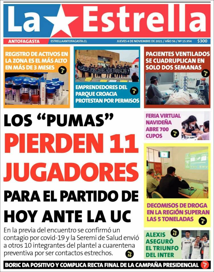 Portada de La Estrella del Norte (Chile)