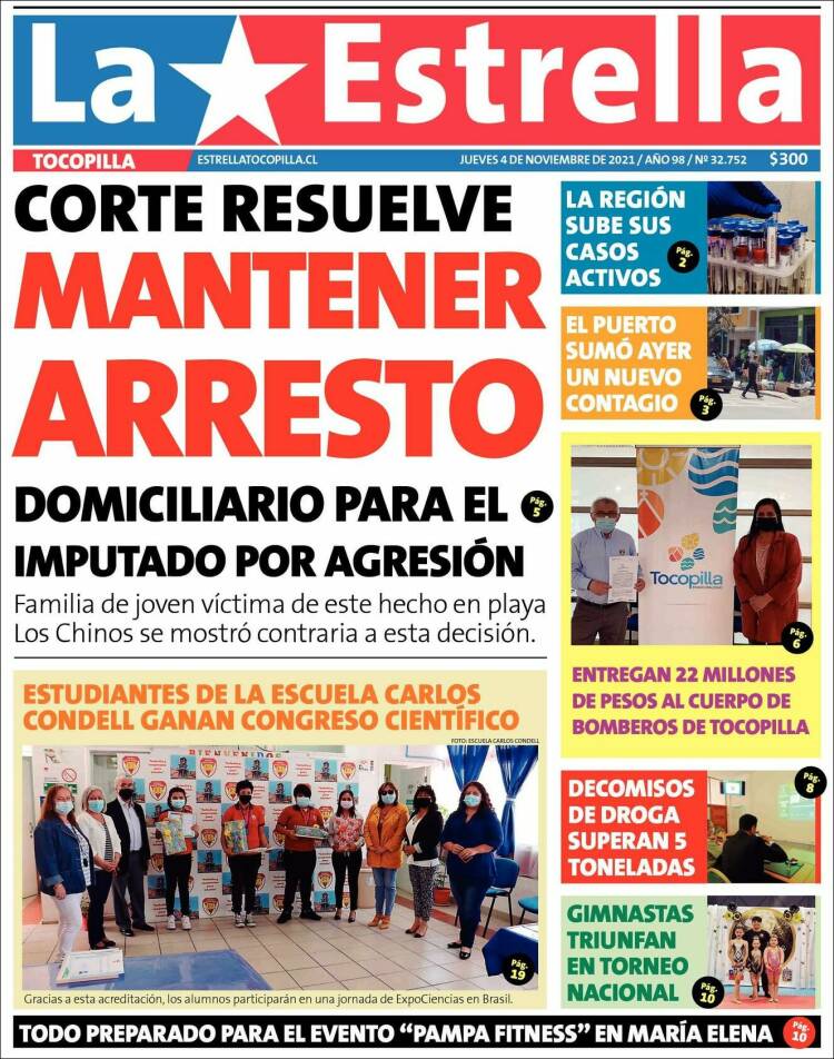 Portada de La Estrella de Tocopilla (Chile)