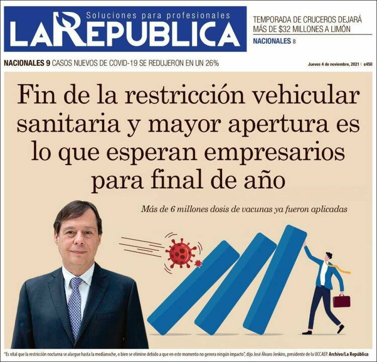 Portada de La República (Costa Rica)