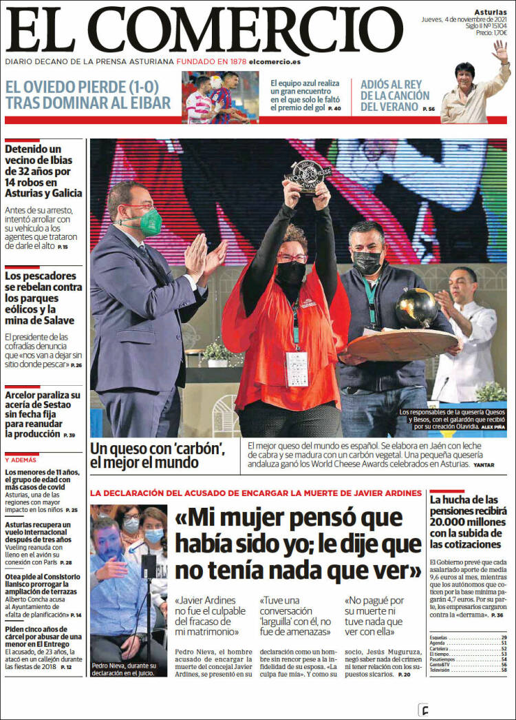 Portada de El Comercio (España)