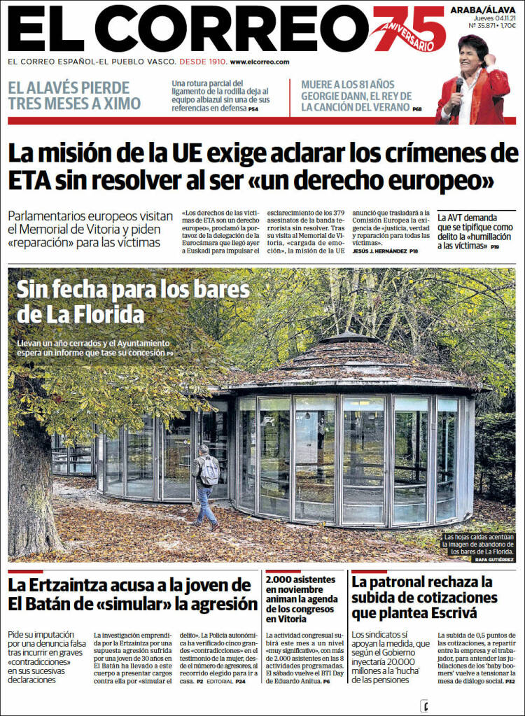 Portada de El Correo - Álava (España)
