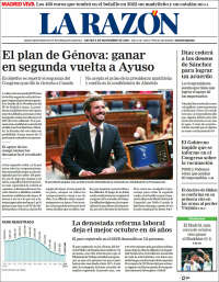 Portada de La Razón (España)