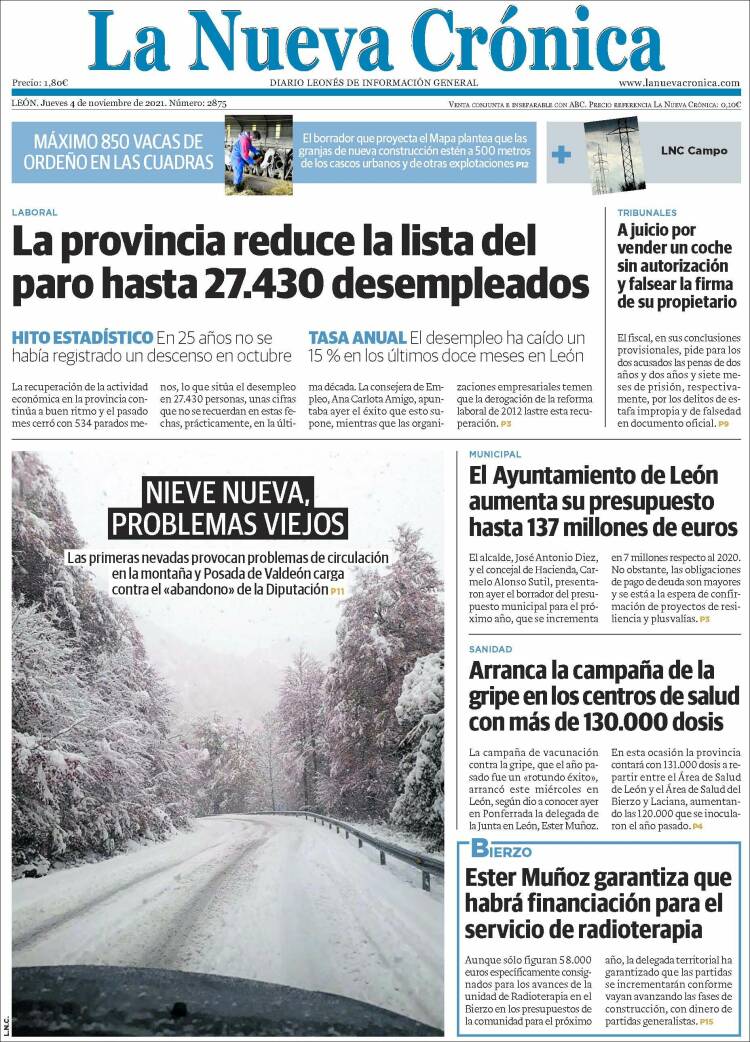 Portada de La Nueva Crónica (España)