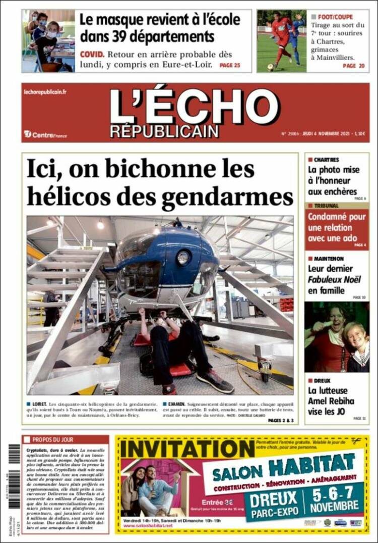 Portada de L'Echo Républicain (Francia)