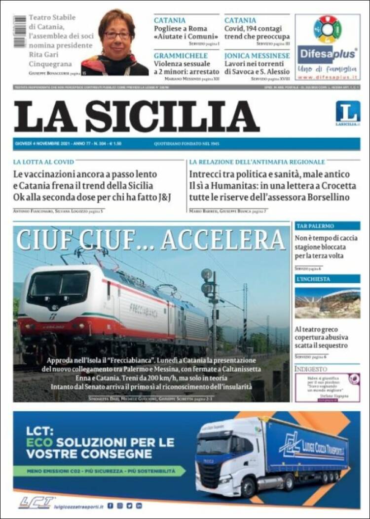 Portada de La Sicilia (Italia)