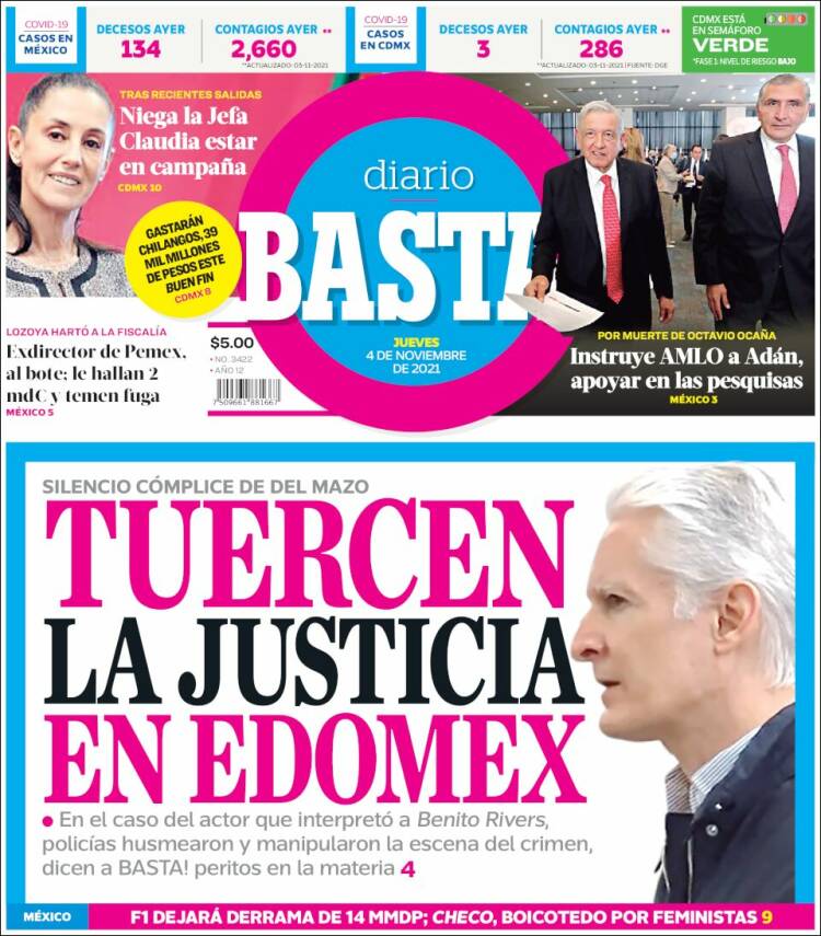 Portada de Diario Basta (M&eacute;xico)