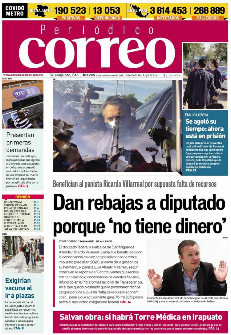 Portada de Correo - El diario del Estado de Guanajuato (M&eacute;xico)