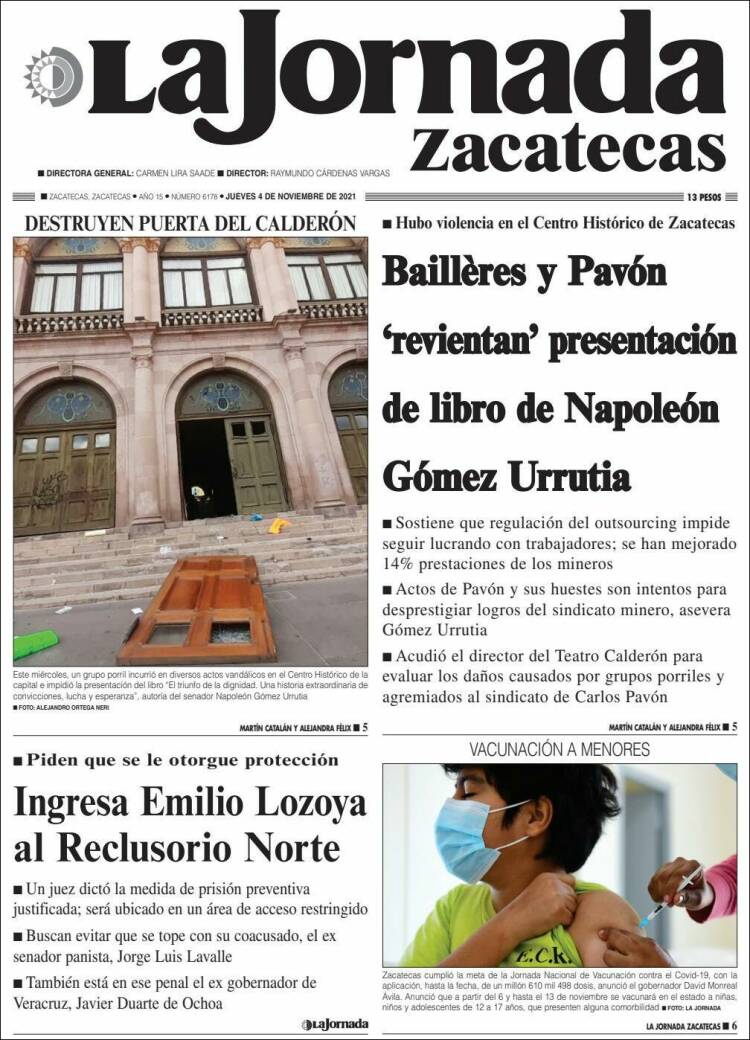 Portada de Jornada de Zacatecas (M&eacute;xico)