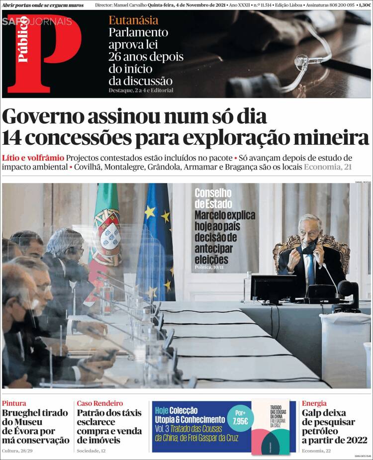 Portada de Público (Portugal)