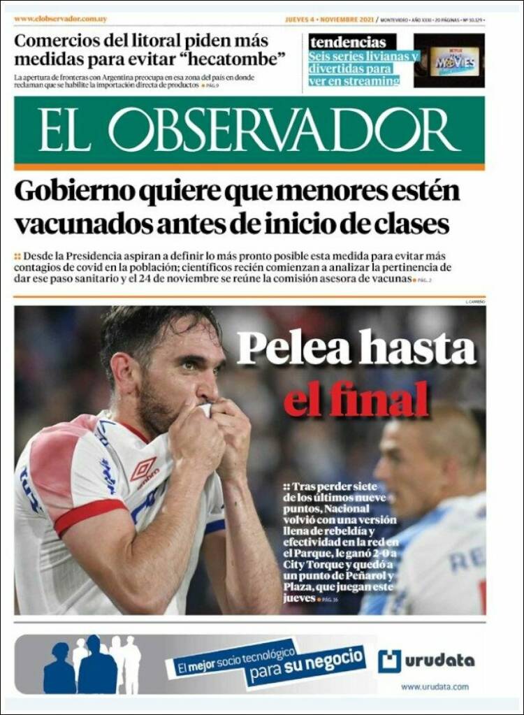 Portada de El Observador (Uruguay)