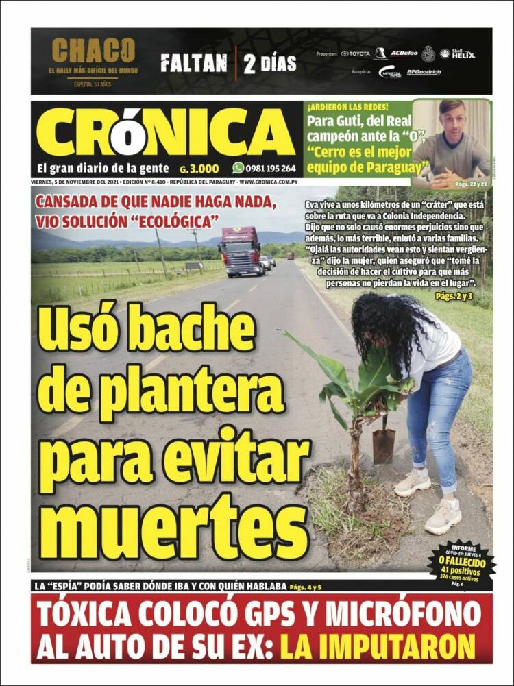 Portada de Diario Crónica (Paraguay)