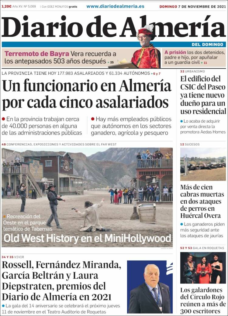 Portada de Diario de Almería (España)