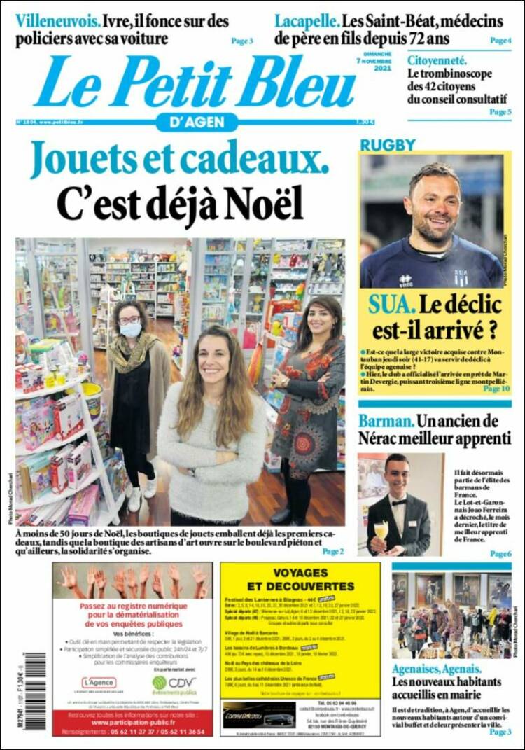 Portada de Le Petit Bleu (Francia)