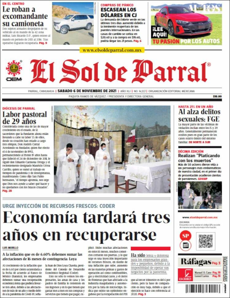 Portada de El Sol de Parral (México)