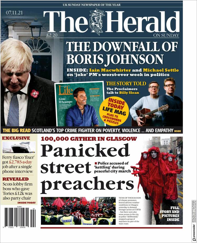 Portada de The Herald (Reino Unido)