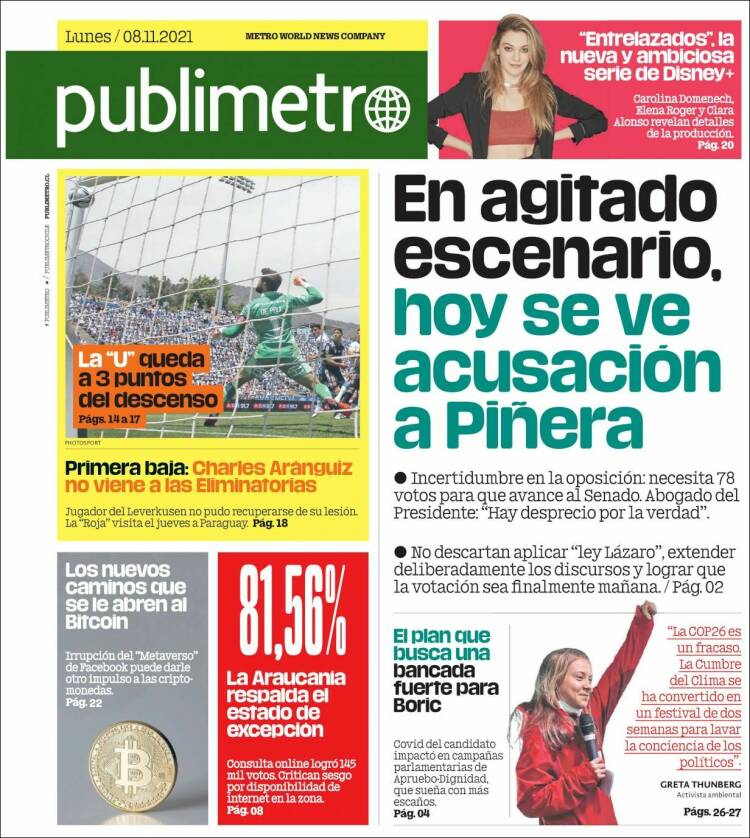 Portada de Publimetro (Chile)