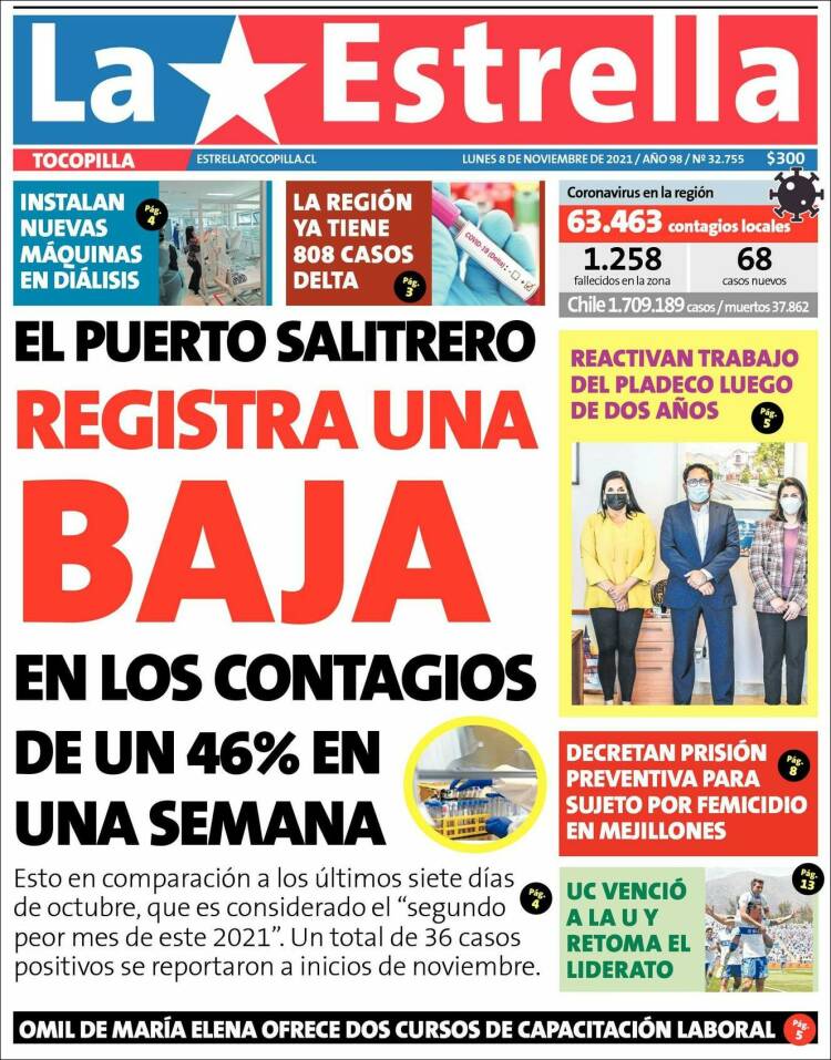 Portada de La Estrella de Tocopilla (Chile)