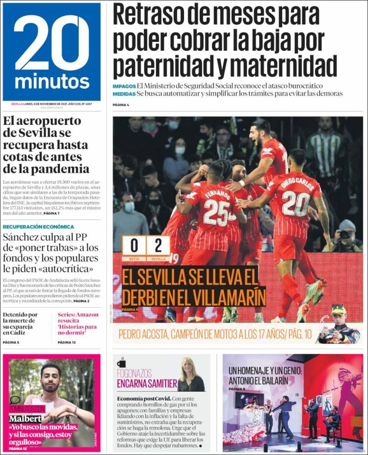 Portada de 20 Minutos - Sevilla (Espa&ntilde;a)
