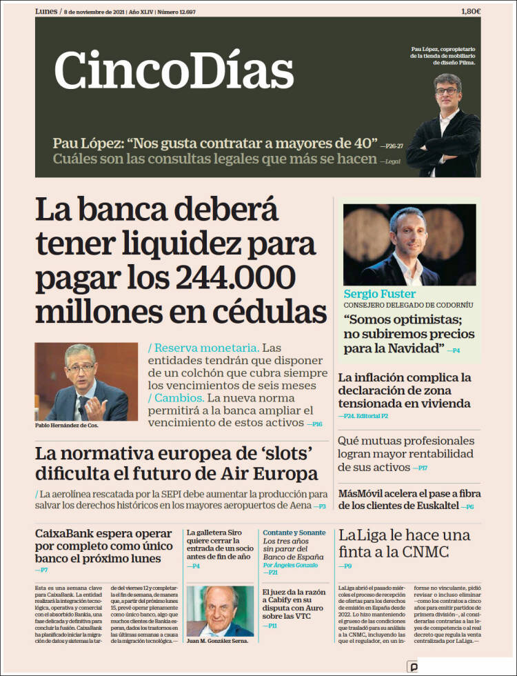 Portada de Cinco Días (Espa&ntilde;a)