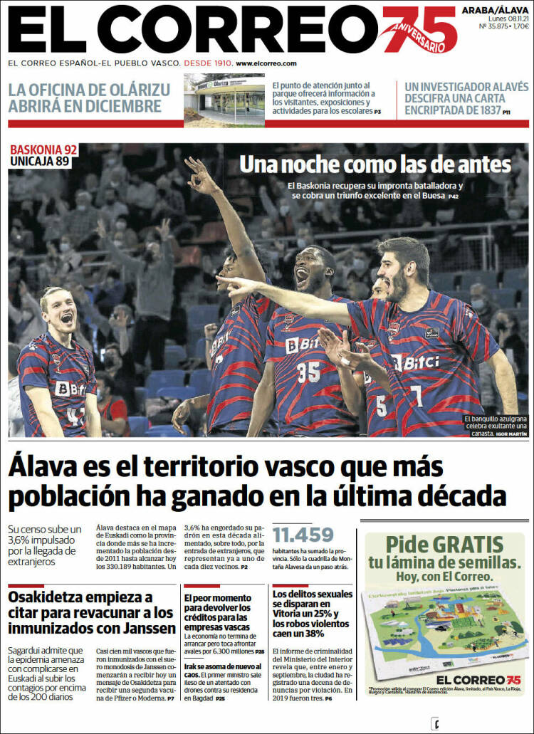 Portada de El Correo - Álava (Espa&ntilde;a)