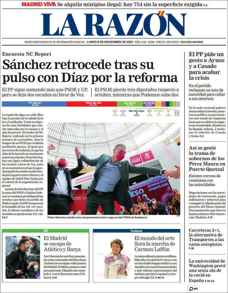 Portada de La Razón (Espa&ntilde;a)