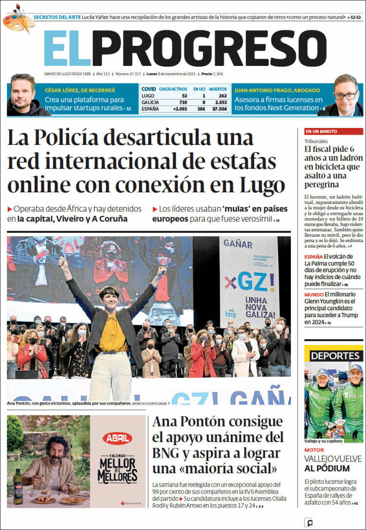 Portada de El Progreso (Espa&ntilde;a)