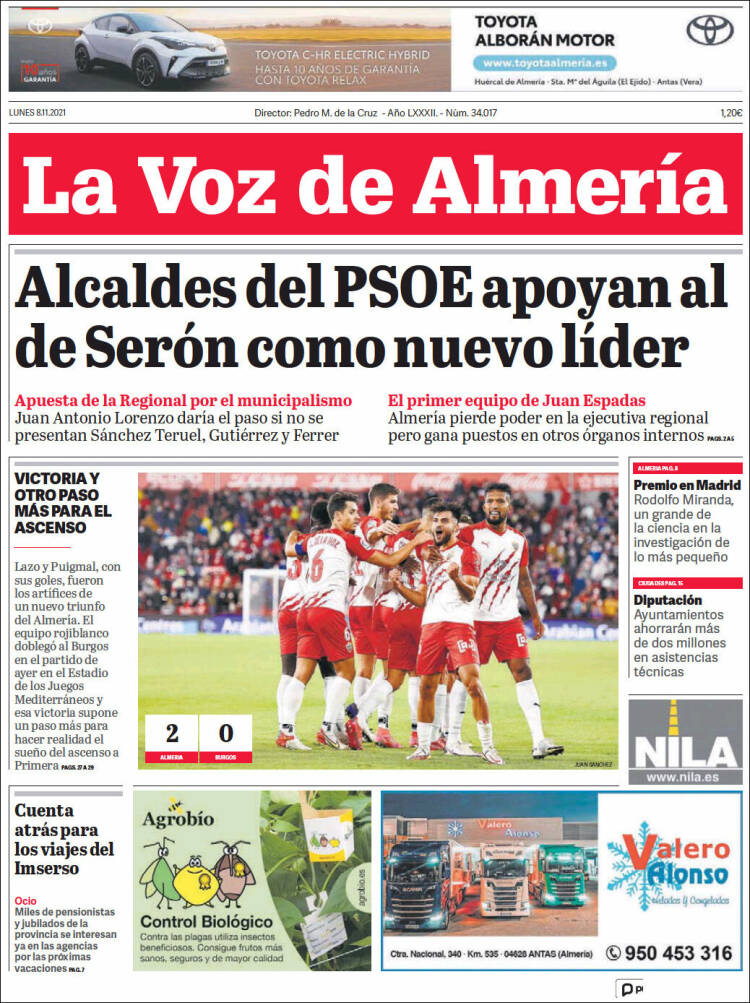 Portada de La Voz de Almería (Espa&ntilde;a)