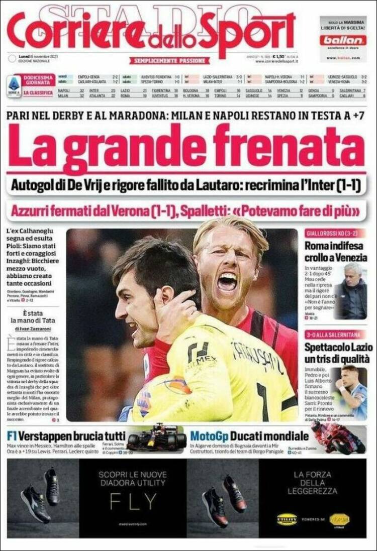 Portada de Corriere dello Sport (Italie)