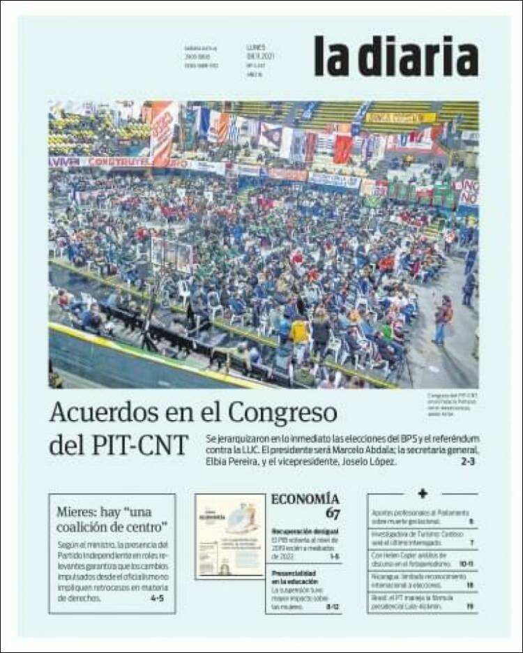 Portada de La Diaria (Uruguay)