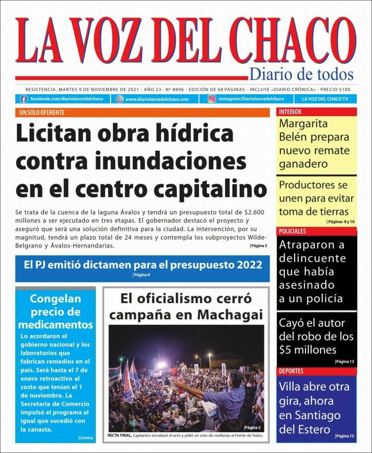 Portada de La Voz del Chaco (Argentina)
