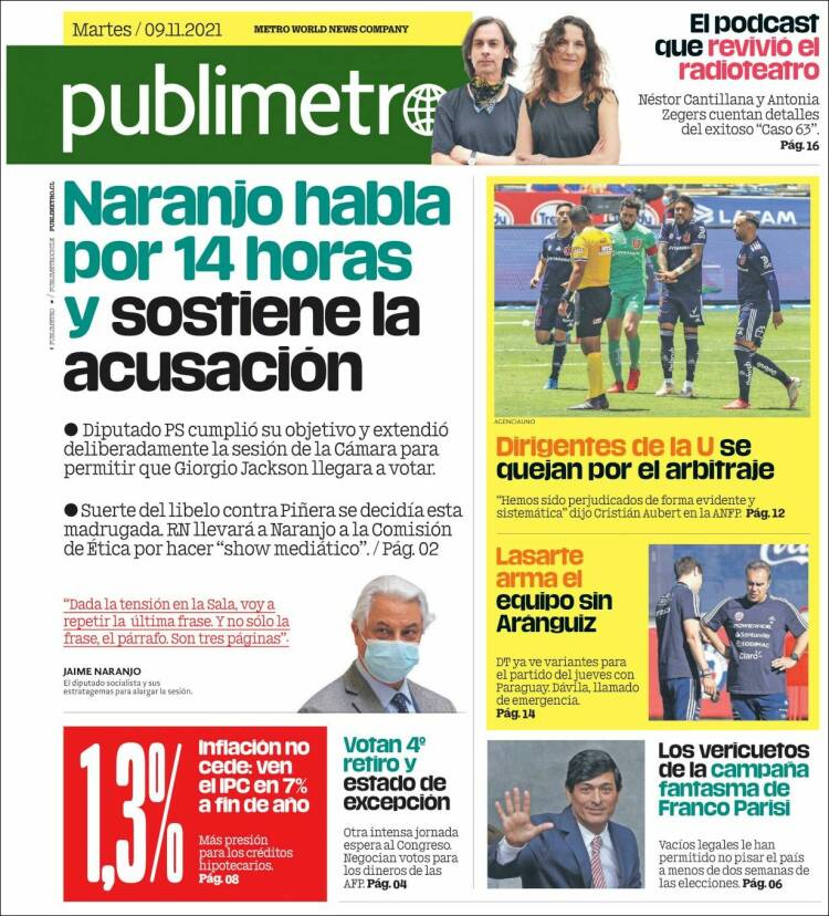 Portada de Publimetro (Chile)