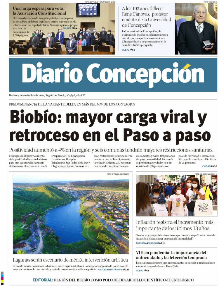 Portada de Diario de Concepción (Chile)