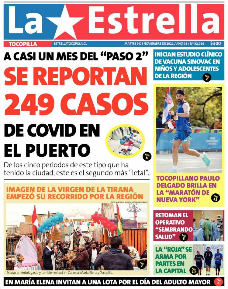 Portada de La Estrella de Tocopilla (Chile)