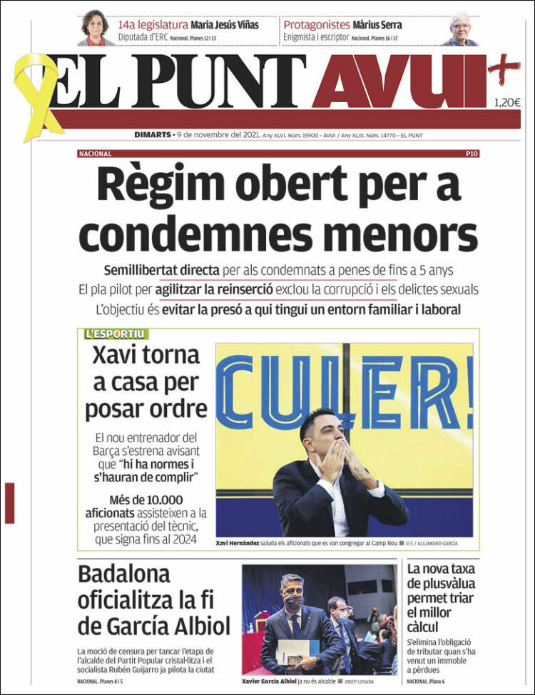 Portada de El Punt Avui (Espa&ntilde;a)