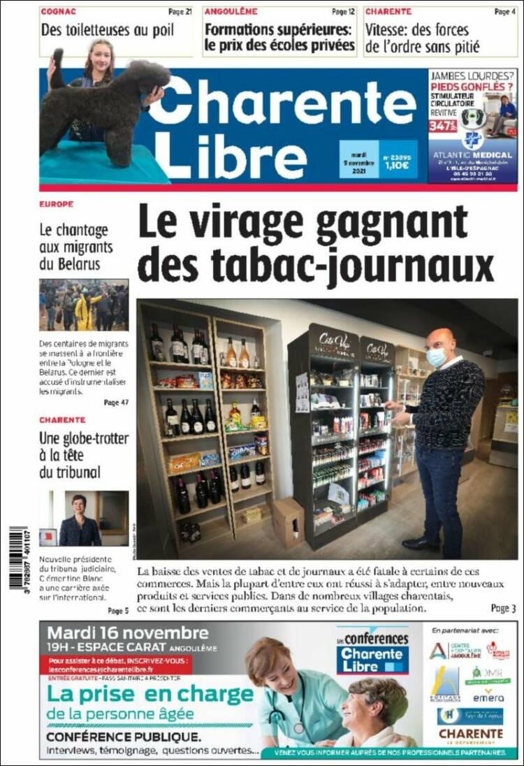 Portada de Charente Libre (Francia)