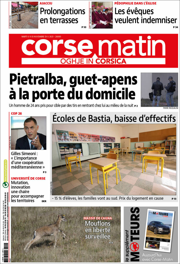 Portada de Corse-Matin (Francia)