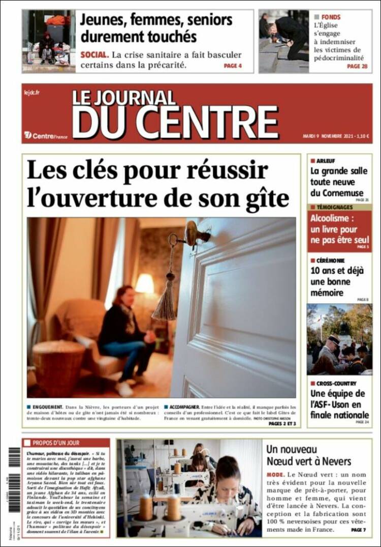Portada de Le Journal du Centre (Francia)