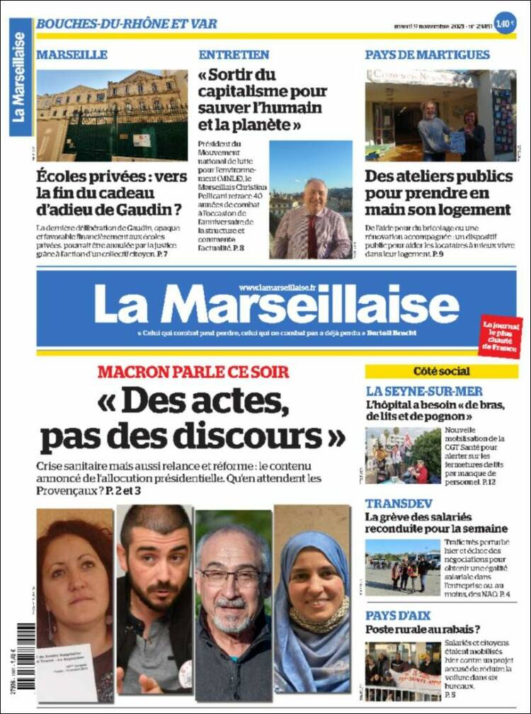 Portada de La Marseillaise (Francia)