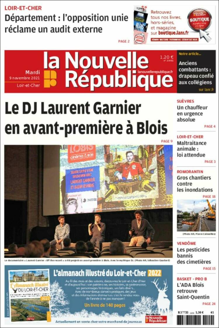 Portada de La Nouvelle Republique (Francia)