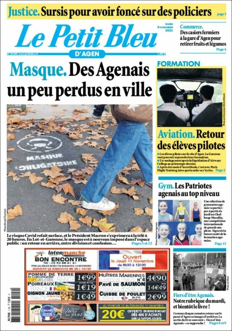 Portada de Le Petit Bleu (Francia)