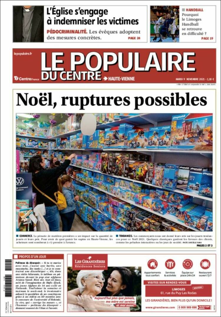 Portada de Le Populaire du Centre (Francia)