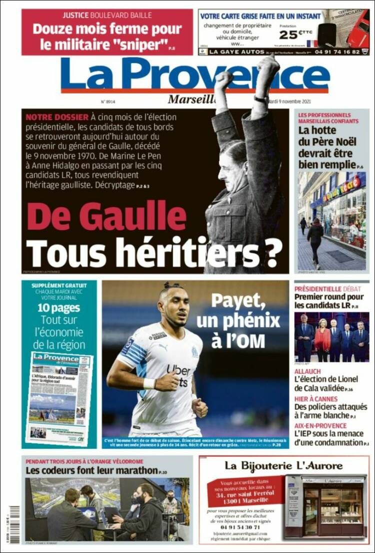 Portada de La Provence (Francia)